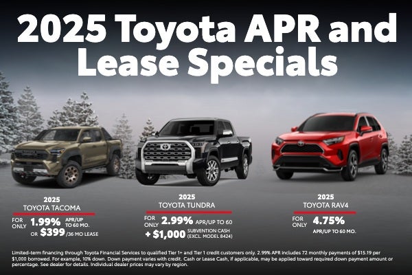 2025 Toyota APR and Lease Specials